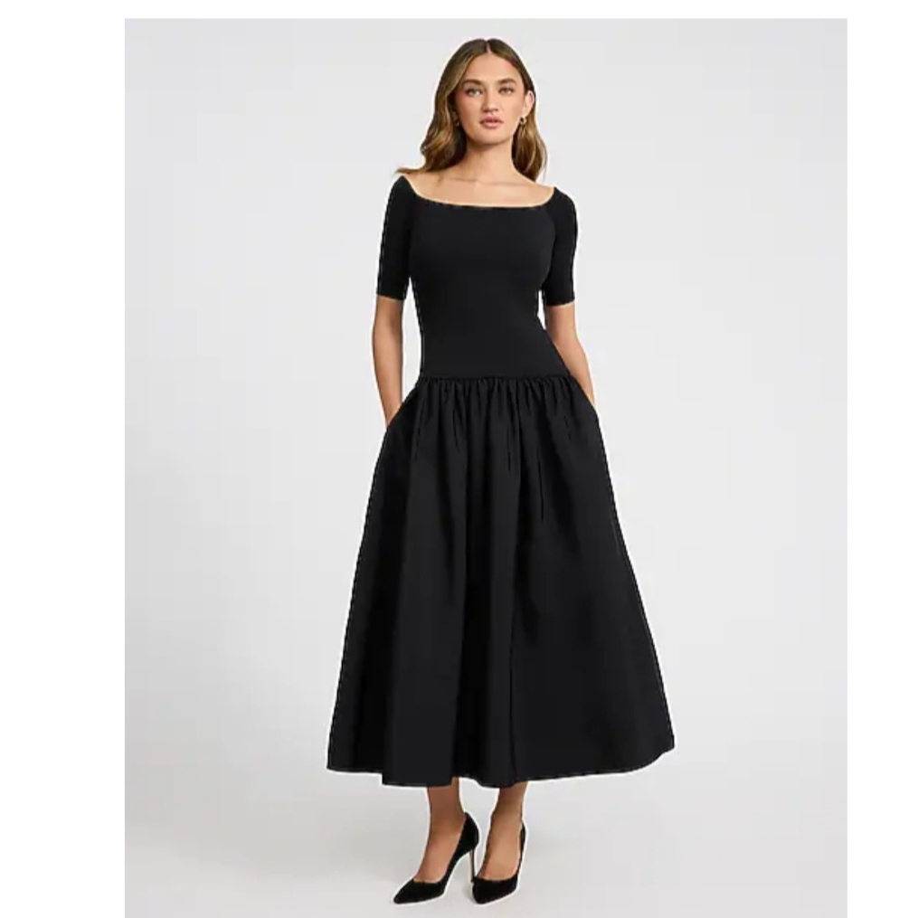 Express Elegant Black Midi Dress